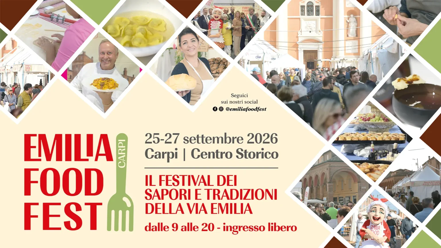 EmiliaFoodFest – 25-27 Settembre 2026 – Carpi (MO)